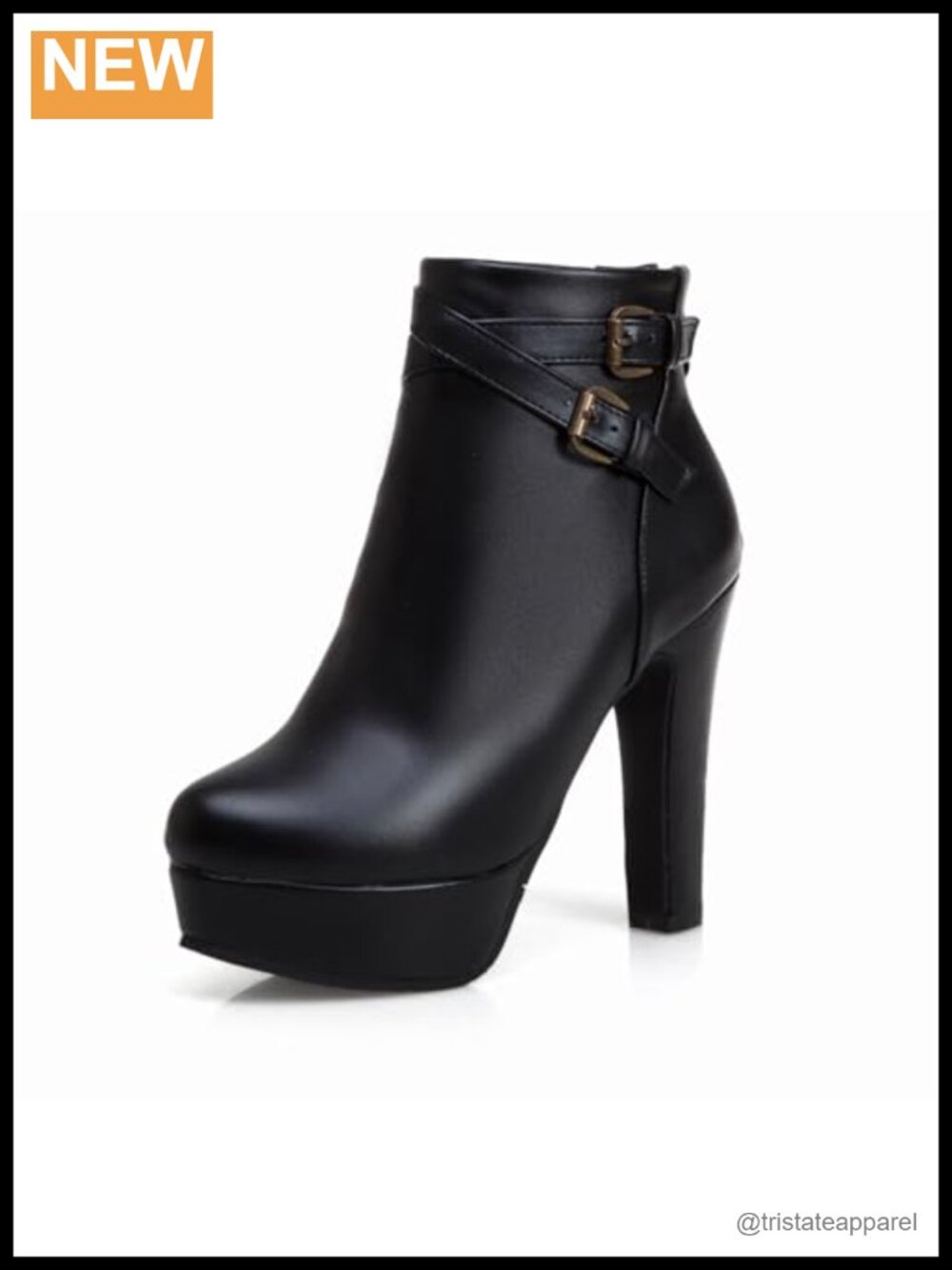 Women's Studded Faux Leather Block Heel Ankle Boots Punk